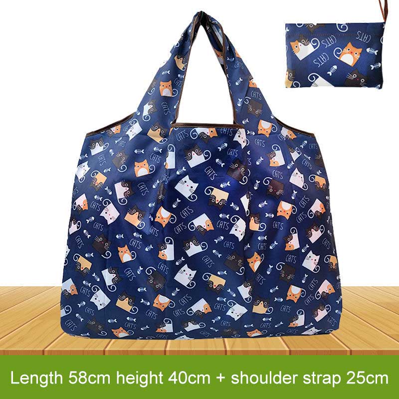 Large Capacity Portable Bags Supermarket Environmental Protection Shopping Bag Folding Waterproof Handheld Shoulder Storage Bag Load Capacity 20KG