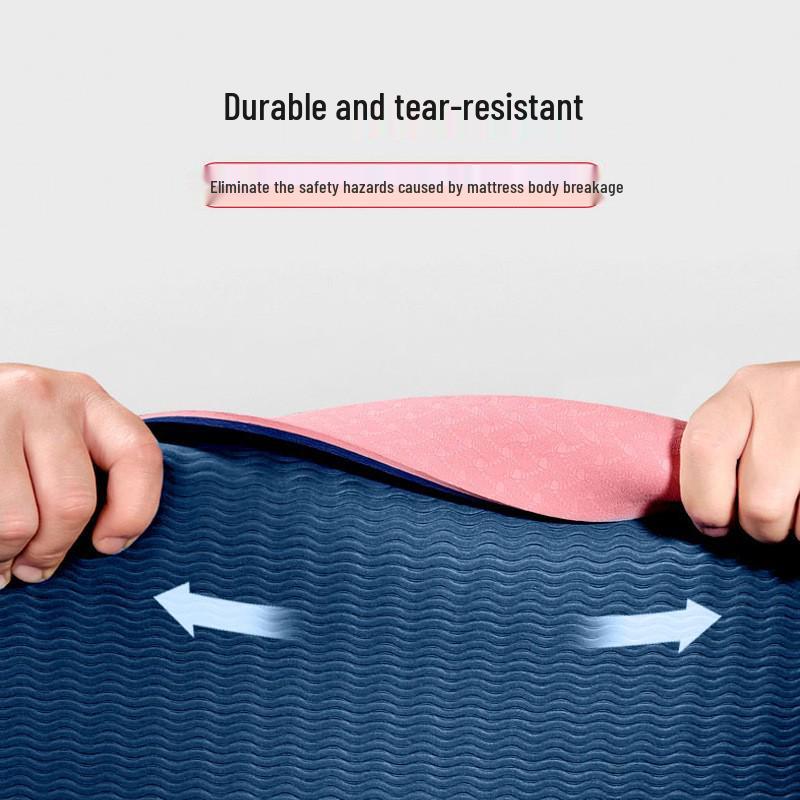 High-End Non-Slip TPE Yoga Mat with Body Alignment Lines for Men & Women Fitness Training, Dual-Color Design, Ideal for Home Use.