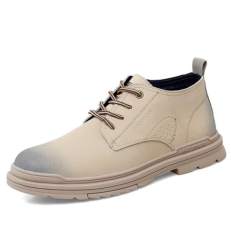 Новейшая обувь из натуральной кожи, модные мужские ботильоны, мужская брендовая обувь для активного отдыха, со шнуровкой и круглым носком, обувь для взрослых класса люкс, мужские ботинки