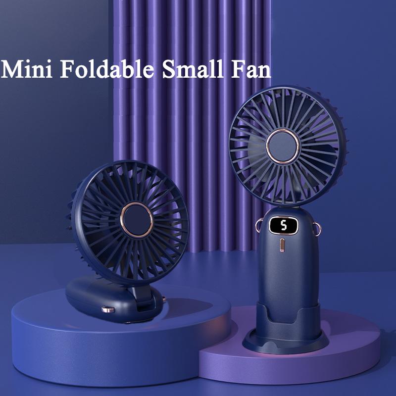 Mini Handheld Small Fan Noise Reduction USB Charging Office Desk Foldable and Portable Hangable Neck Outdoor Handheld Small Fan