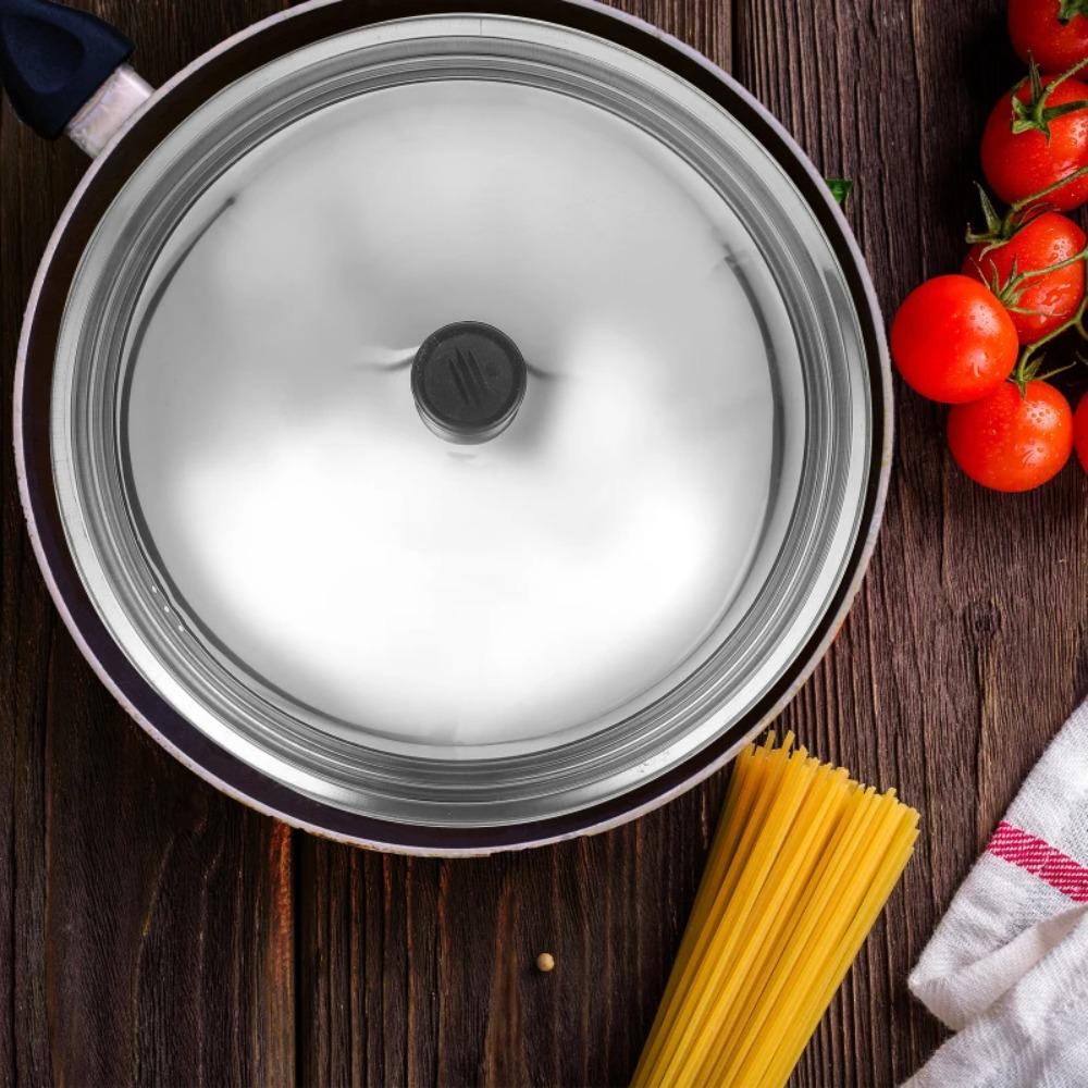 Black Plastic Knob Wok Cover 28/30/32cm Frying Pan Lid Replacement Stainless Steel Pot Lid Hotel
