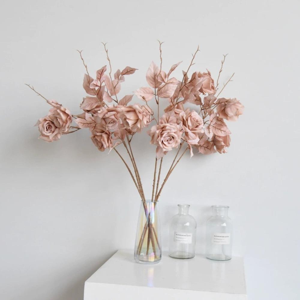 Искусственные цветы 4 шт. искусственные шелковые розы со стеблями, настоящие, объемные цветы для свадебных букетов, центральных композиций, приемов, вечеринок, домашнего декора