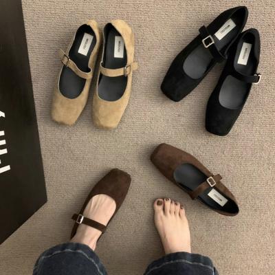 Модная женская обувь на плоской подошве, ретро, с квадратным носком, неглубокая, весна-осень 2025, новая обувь Мэри Джейн, повседневная, больших размеров, женская обувь 42 43 44