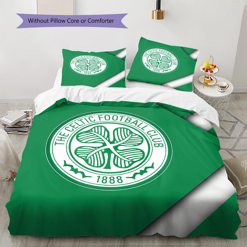 Футбольный клуб «Селтик»  Узорный Комплект Постельного Белья Одеяло  Домашний Декор  Подарок (1 пододеяльник + 2 наволочки без наполнителя)