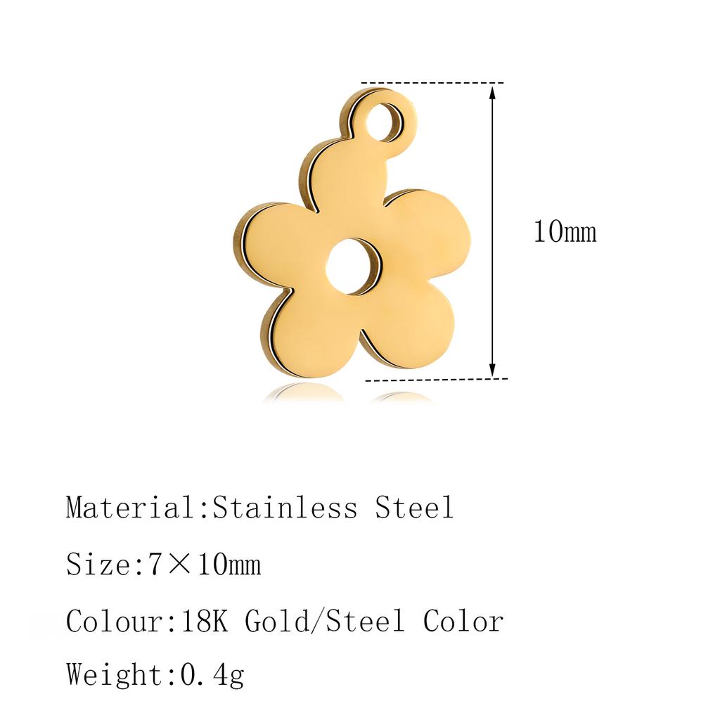 5PCS Mini Star Moon Charms For Making Necklace Bracelet Pendants Findings stainless steel Flower Love Charm DIY Handmade Jewelry