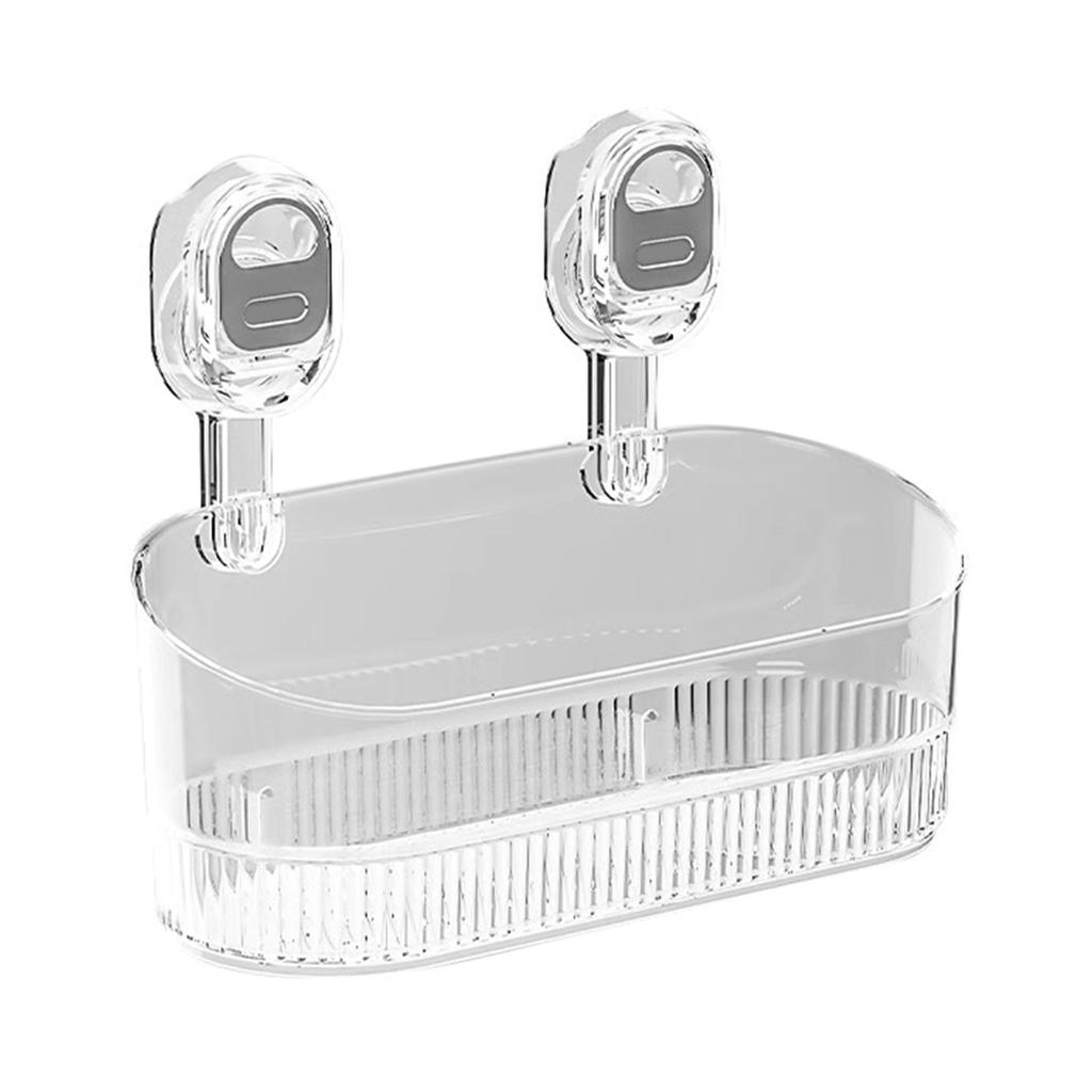 Сверхпрочная присоска Коробка для хранения Настенный держатель для косметики для ванной комнаты Прозрачная полка для использования в ванной и на кухне