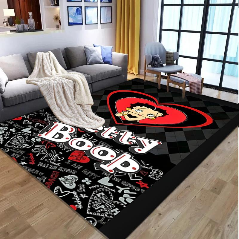 Betty Boop Pattern Rug, Indoor/Outdoor Mat, for Picnic, Gameroom, Bedroom, Office, Living Room, Home Decor Carpet, Birthday Gift