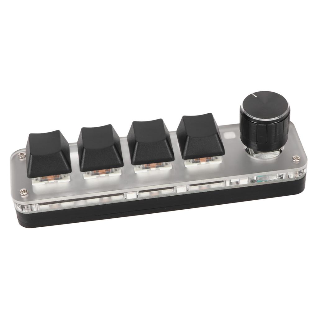 USB Mini 4-клавишная клавиатура с ручкой, синим переключателем, подсветкой RGB, двухрежимным подключением, программируемая своими руками