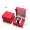 Watch Storage Box PU Leather Single Watch Display Case Wristwatch Holder Travel Jewelry Watch Organizer with Pillow Gift