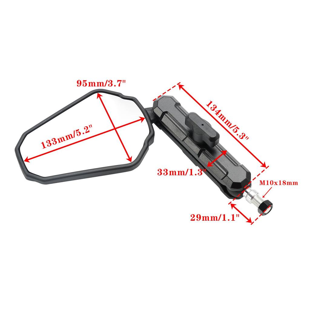 Комплект зеркал заднего вида для мотоциклов Enduro с длинными ручками для мотоциклов Adventure, Touring и Dual Sport