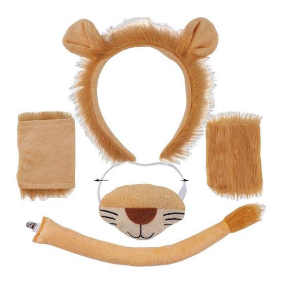 Набор костюма льва из 1/3/4 предметов для молодежи и взрослых на Хэллоуин, косплей, мягкий плюшевый ободок