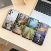 Масляная живопись пейзажа Чехол для телефона для Samsung S25, S24, S21, S22, S23, S30, Ultra, S20, Plus, Fe, Lite, Note, 10, Черный чехол