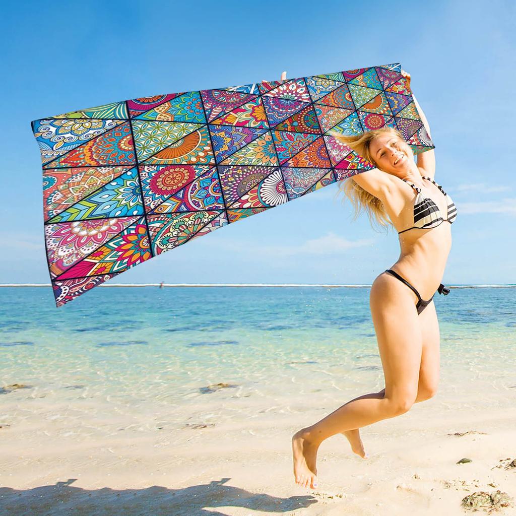 Microfiber Beach Towel Oversized Super Absorbent Bath Towel For Womens And Kids