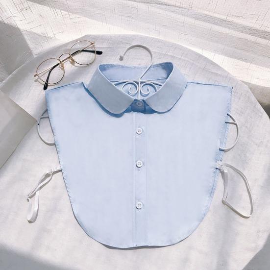 Yousheng Women Fake Collar Lapel Side Strap Single Breasted Solid Color Detachable Collar Casual Style False Collar Accessory