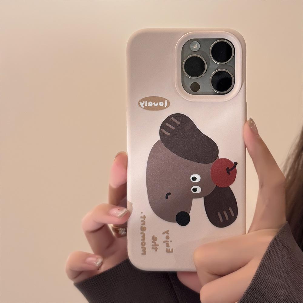 Niche IPhone17pro Max Mobile Phone Case Apple Fun Ins Wind Puppy 14 Suitable for 15 Silicone
