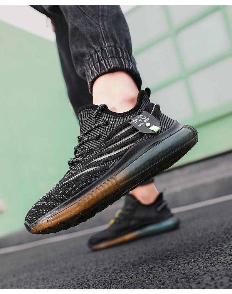 Мужские летние туфли из кокоса: Дышащая сетка, модные, толстая подошва, тканые спортивные повседневные кроссовки для бега