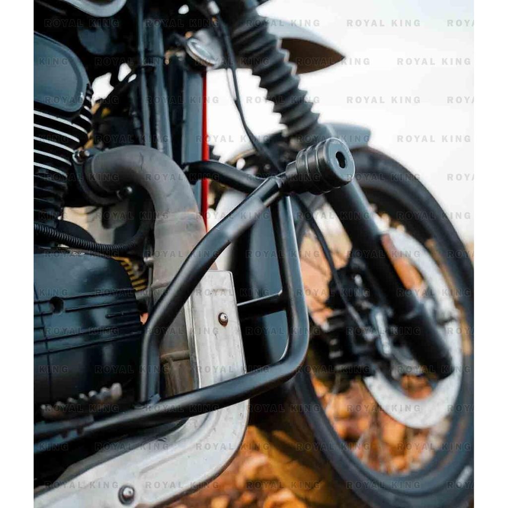 Black "Saddle Stay & Crash Guard With Slider Combo" Fit For Yezdi Scrambler 344