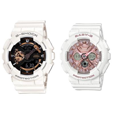 Водонепроницаемые часы G-SHOCK BABY-G, многофункциональные, аналогово-цифровые, Черный/Белый, Розовый/Белый, GA-110RG-7AJFBA-130-7A1JF,