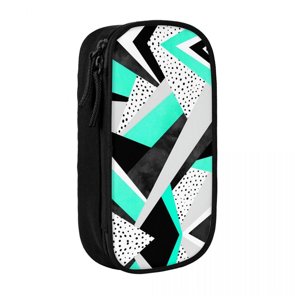 Custom Cute Abstract Geometric Lines Pencil Cases for Boys Gilrs Large Capacity Pen Bag Box School Accessories