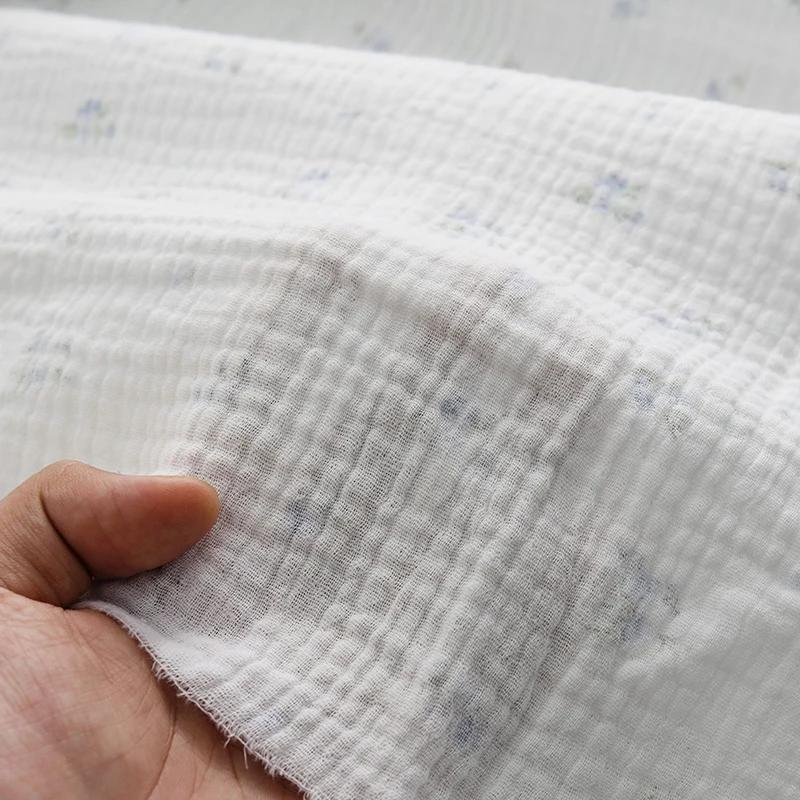 135x50 см/500 см Чистый хлопок с принтом, двухслойная креповая ткань, для изготовления мягкой пижамы, одежды, одеяла, ткань для DIY одежды