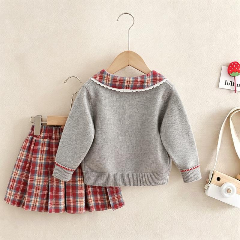 Boys Girls Knit Sweater Single Top / 2Pcs Set Soft Knitted Fabric Warm Children Casual Outfit For Daily Wear