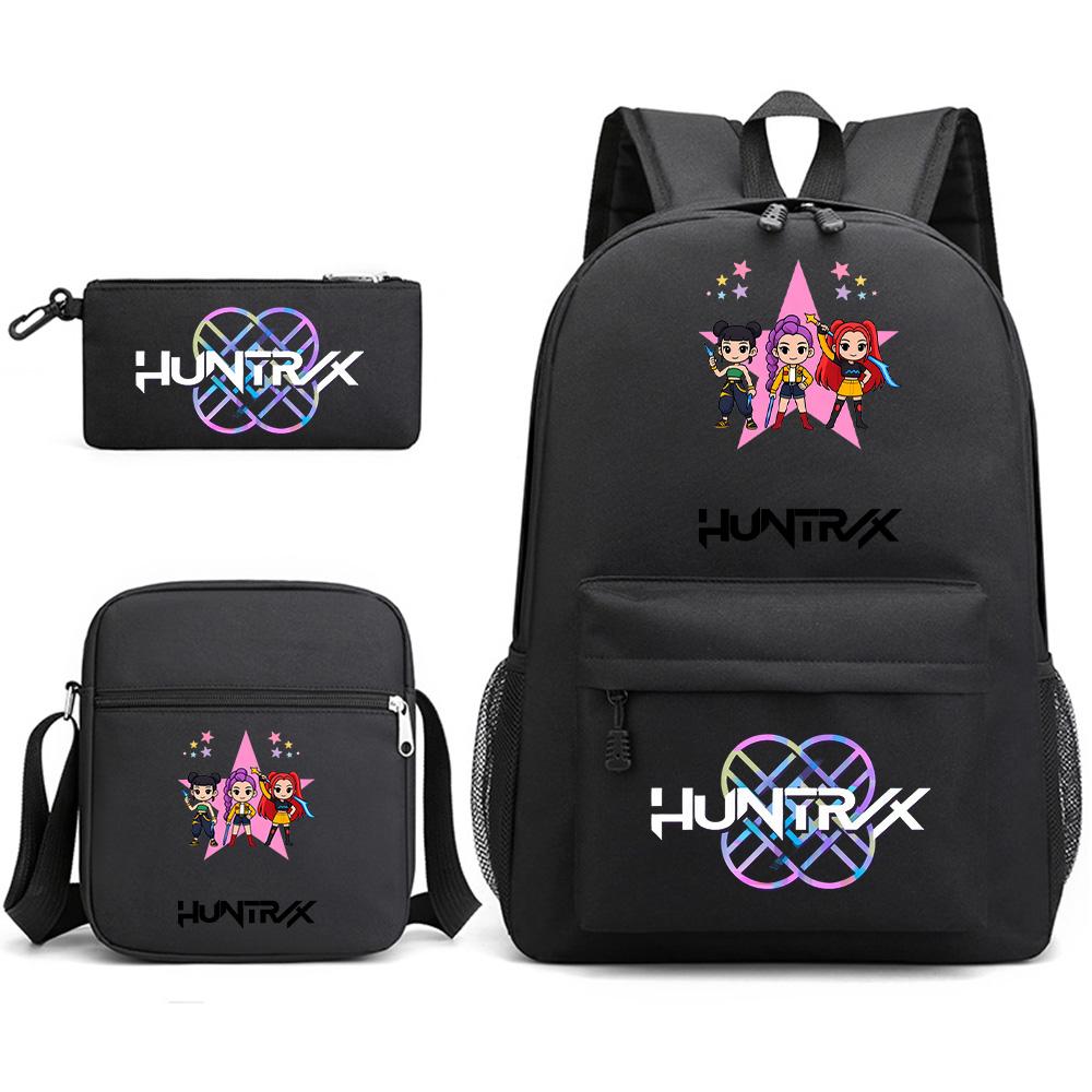 3Pcs/set Anime Cartoon Printed Large Capacity Bookbag Backpack with Shoulder Bag Pencil Case for Student Boy Girl Schoolbag
