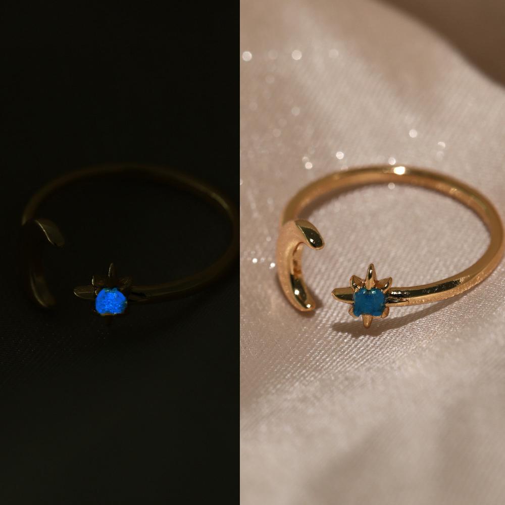 Glowstone Кольца Луна Солнце Кольца Элегантные Женские Винтажные Золотой Цвет Нержавеющая Сталь Мини Кольцо Подсолнух Украшения Рождественские Подарки