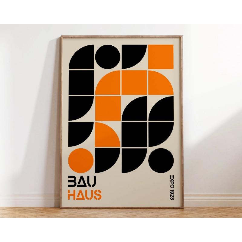 Яркий красочный настенный постер в стиле Баухаус середины века, геометрические принты на холсте, гостиная, спальня, художественное произведение для домашнего декора, подарок