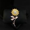 In One Fell Swoop, Sunflower Sunflower Luxury Brooch Women's High Sense Niche Pin Brooch Blazer Jewelry