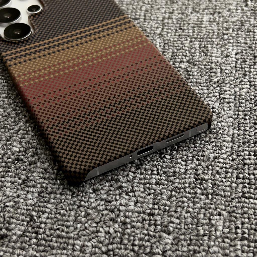 Чехол из углеродного волокна с рисунком из кевлара для Samsung Galaxy S24 S25 Ultra plus - Тонкая магнитная защитная крышка