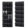 24 Grid Wall-mounted Sundries Shoe Organiser Fabric Closet Bag Storage Rack Mesh Pocket Clear Hanging Over The Door Shoe Rack