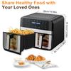 Аэрофритюрницы Двухзонные Аэрофритюрницы с Окном 9 л Вместимость Двойные Аэрофритюрницы 2 Ящика Сенсорный Экран Функция Умного Таймера (EU Plug)