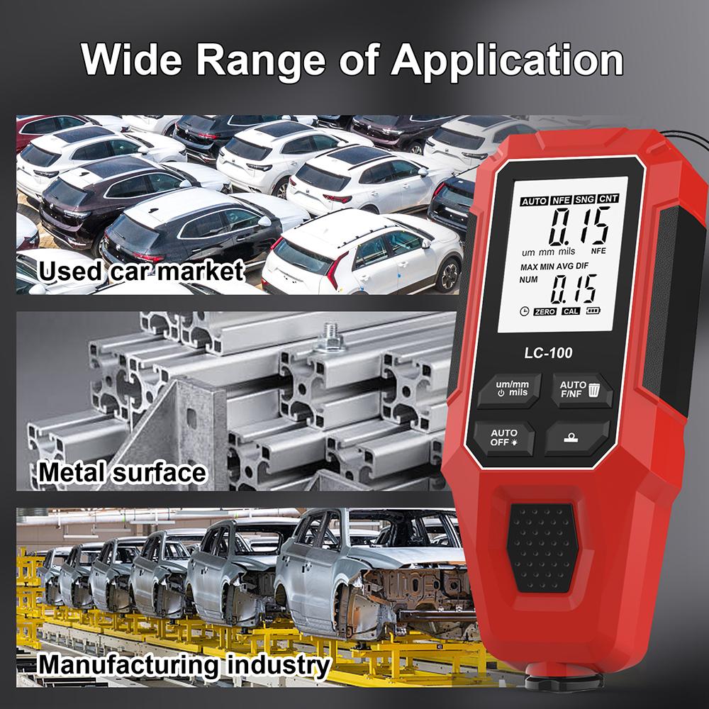 0-2000um Car Paint Thickness Tester Digital Display Thickness Gauge Coating Meter Manual Paint Tools for Automobile for Fe/nfe