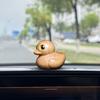 Wooden Yellow Duck Figurine Little Duck Statue Animal Sculpture Home Office Bookshelf Desktop Decoration Ornament Christmas Gift