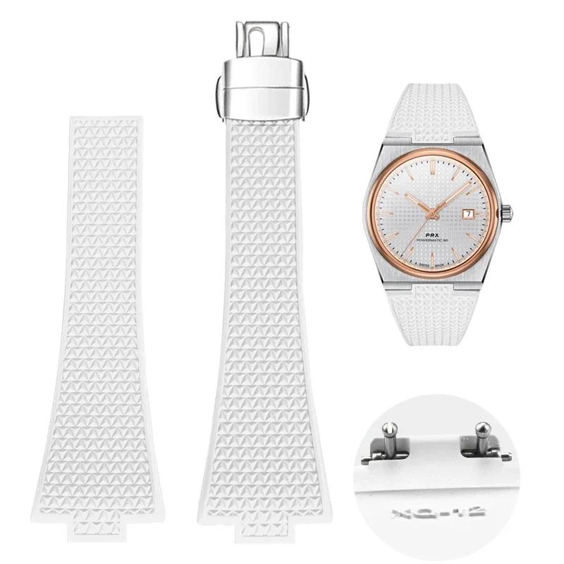 Ремешок для часов с быстрой заменой для серии Tissot PRX 11 мм 12 мм T137.407/T137.410 Super Player Фторкаучук FKM Ремешок Браслет