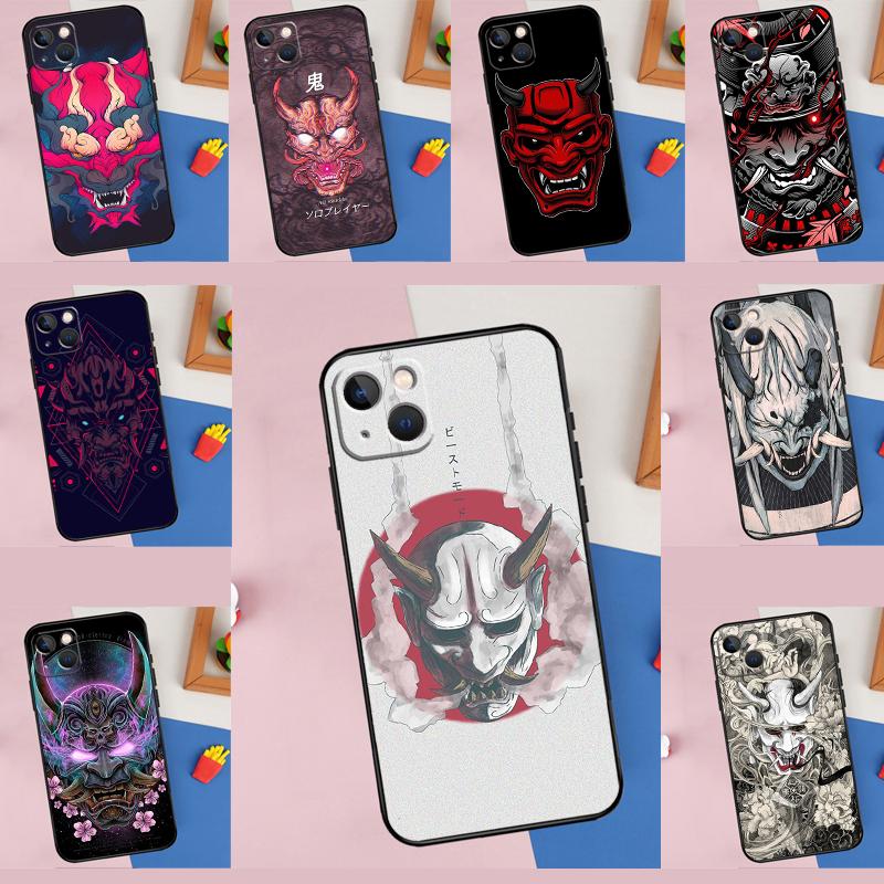 Чехол-маска демона Они Хання для iPhone 17 Air 17 Pro Max 16 15 14 Pro Max Plus 13 12 Mini 11 16E 17Pro Чехол для телефона