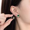 Серьги в стиле ретро, ​​темперамент, новые зажимы для ушей в виде противомоскитной спирали без пирсинга, женские зеленые серьги-клипсы