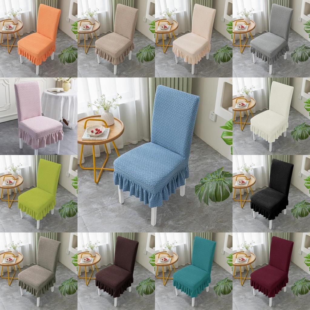 High-quality Polyester Long Grid Jacquard Chair Cover With Elasticity