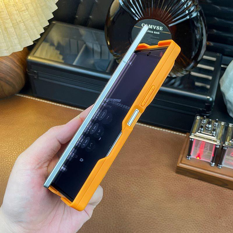 Чехол для Samsung Galaxy Z Fold 7 Магнитный Матовый Прозрачный Акриловый Чехол Оснащенный Защитным Чехлом для Центрального Шарнира