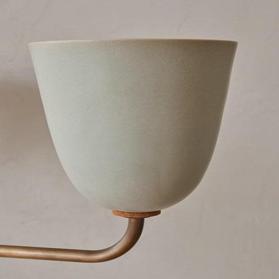 1950s Mid-Century Modern Brass Chandelier | Handmade Wooden Ball 5 Arms Italian Modern Ceiling Pendant | Stilnovo Brass Ceiling Fixture