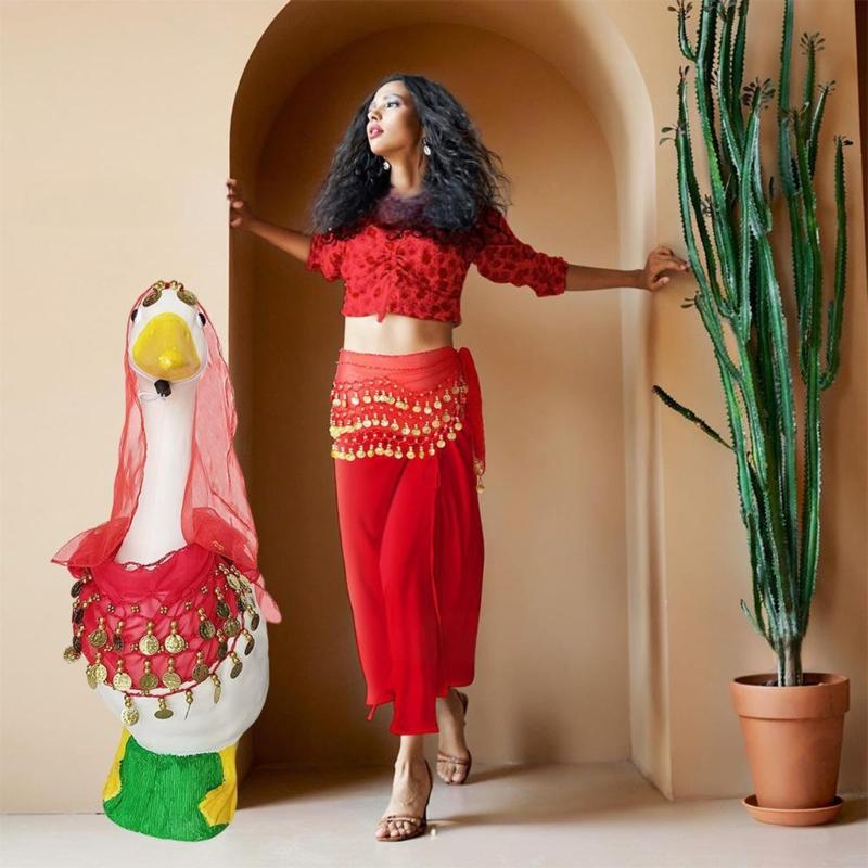 Комплект одежды для танца живота, Хип-шарф для танца живота, Шарф для головы с монетами, Цыганские аксессуары для костюма, Женский костюм для танца живота