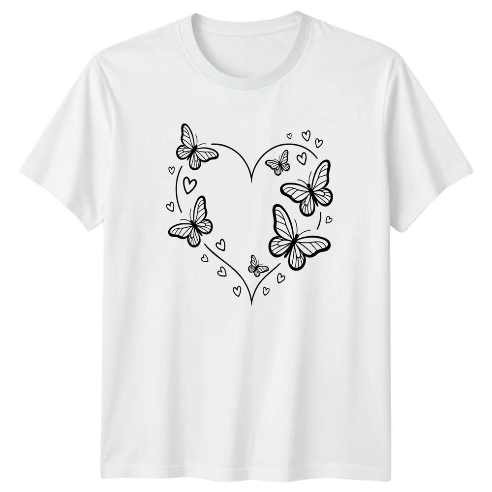 Butterfly Heart Outline Love Design TShirt Butterfly Heart Valentines Day Gift
