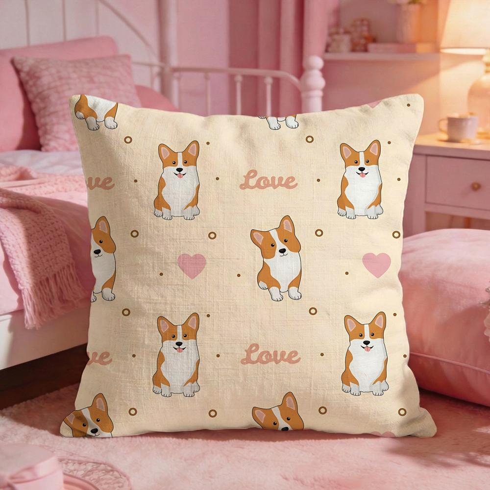 Adorable CCute CorgiS Cushion Cover Premium Comfort Reversible Pillow Cove Two in One Design for Any Room Car Interior