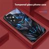 Креативный Мех Для Oppo A79 5G 58 78 74 60 4G Reno 11F Realme GT 6 11 Note 50 10 C55 X2 Закаленное Стекло Черный Чехол для Телефона