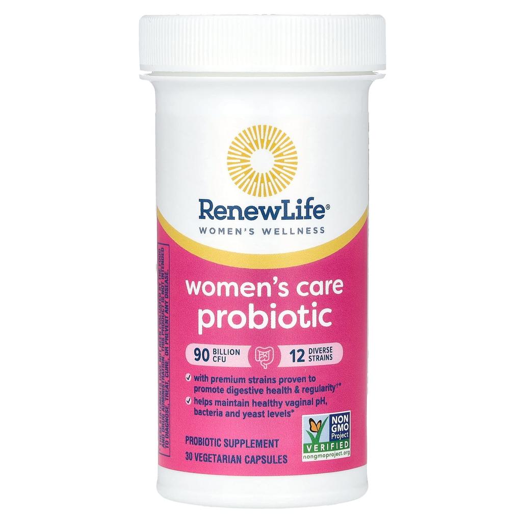 Renew Life Women's Wellness, Women's Care Probiotic, 90 Billion CFU, 30 Veggie Capsules