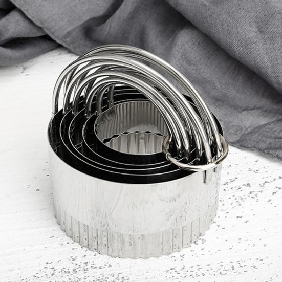 Набор из 5 формочек для печенья из нержавеющей стали с ручкой, круглые формочки для печенья, пончиков, блинов