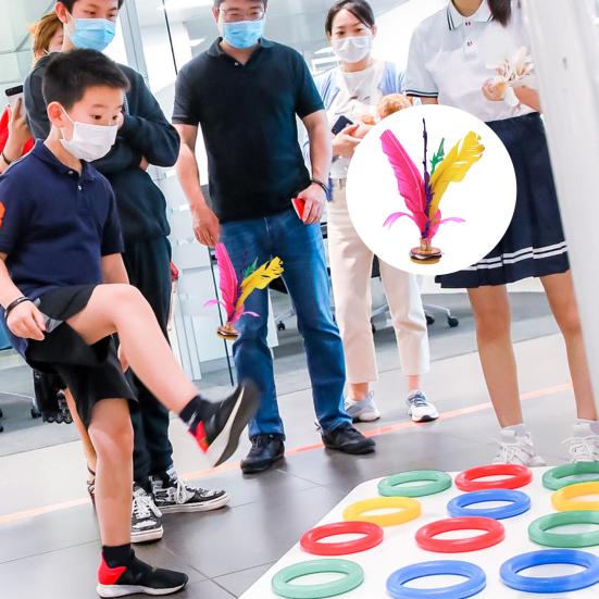 Kick Shuttlecock Stable Base Bright Color Improve Hand-eye Coordination Fluffy Primary Secondary School