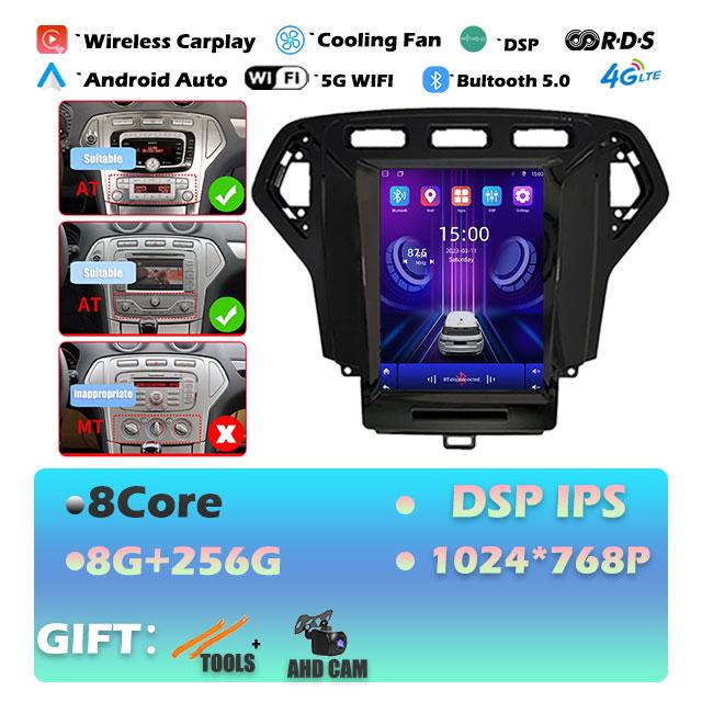 IPS Android 14 для Ford Mondeo 4 2006-2010 Carplay автомобильный радиоприемник мультимедиа видеоплеер навигация GPS стерео