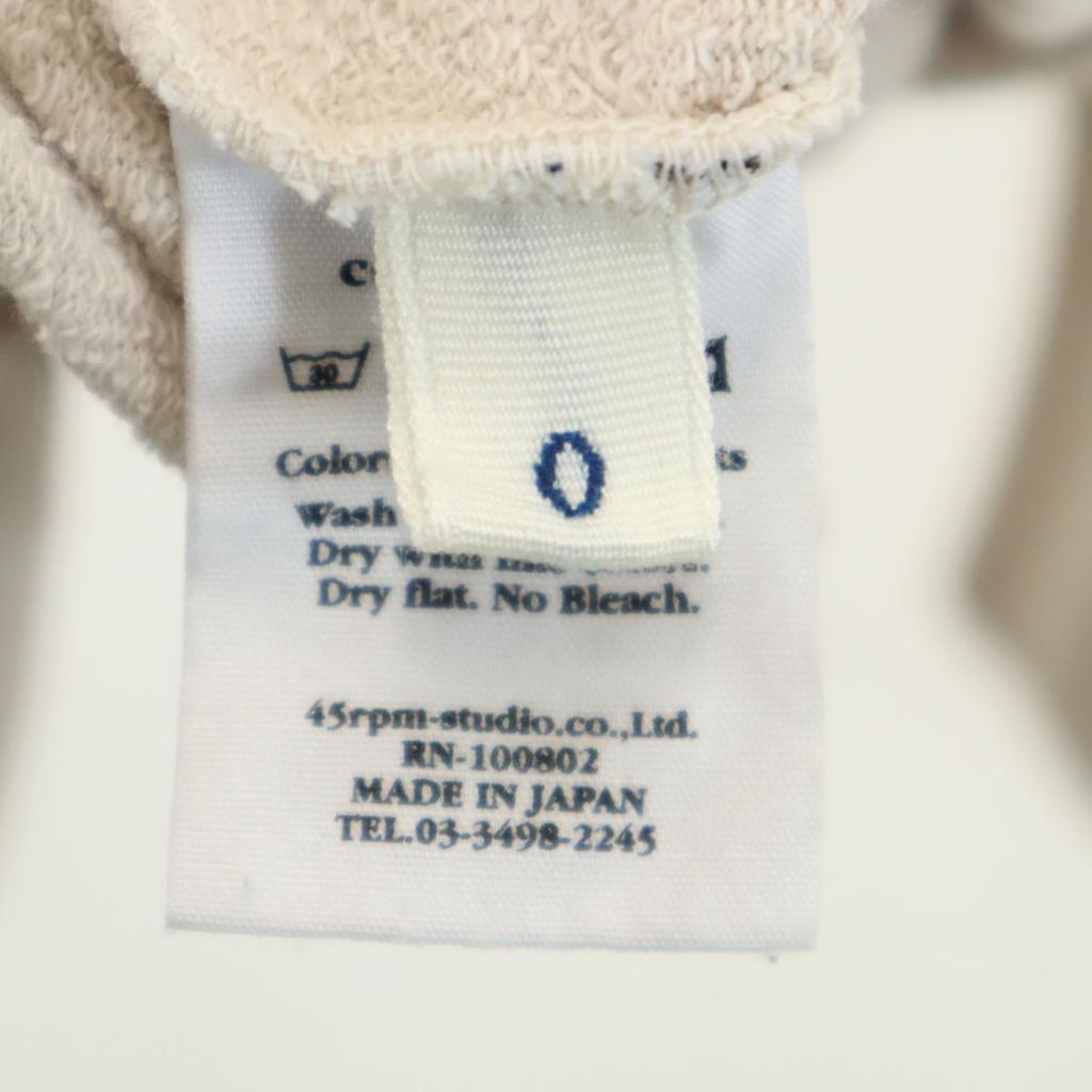 R by 45rpm Made In Japan Long Sleeve Tunic Beige One-piece Sweatshirt Women Used