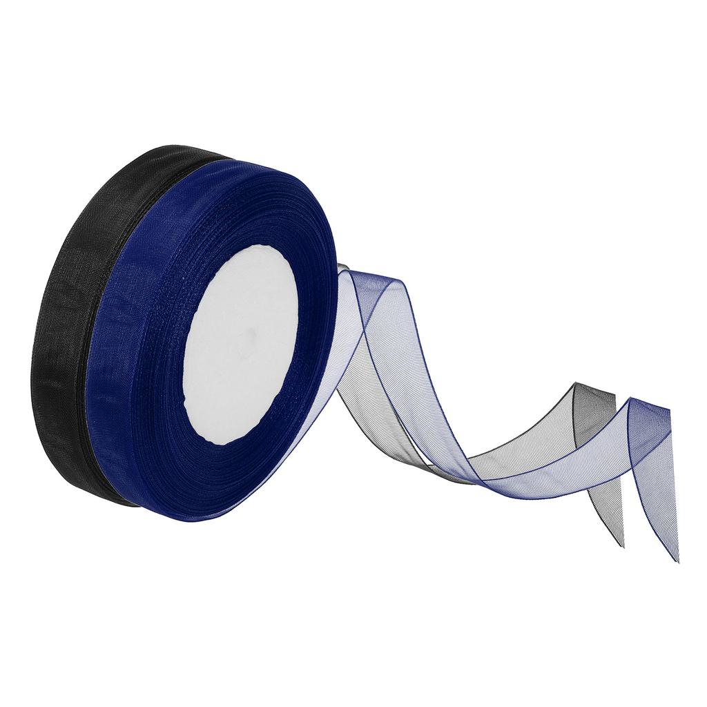 Лента из органзы 100 ярдов Лента для упаковки подарков для букета торта приглашений украшения для открыток домашнего декора (50 ярдов/рулон) 0,6 дюйма